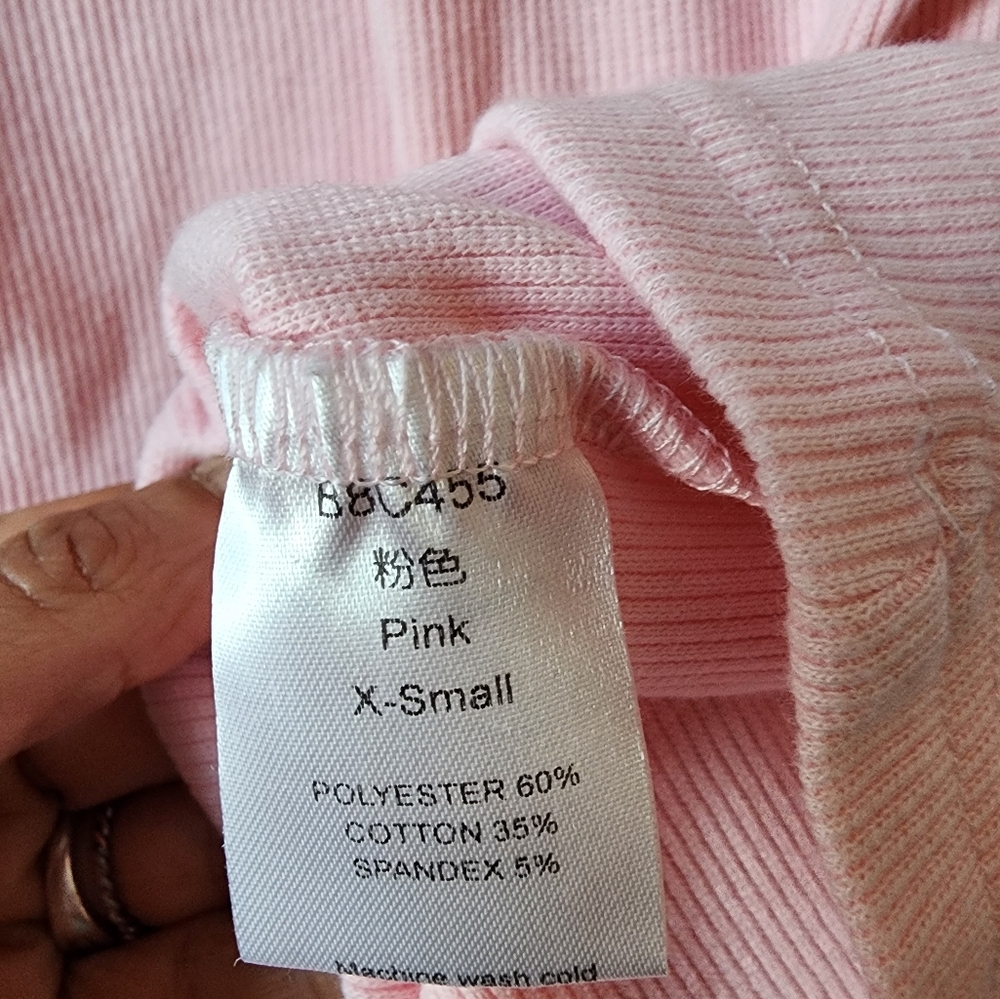 Women's Pink Tank Top with Zipper Closure Size Extra Small - Picture 4 of 4